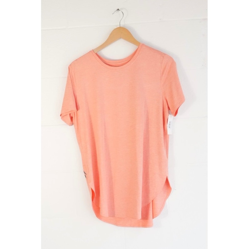 Skechers T-Shirt Women Medium Peach Short Sleeve High-Low Activewear Top
